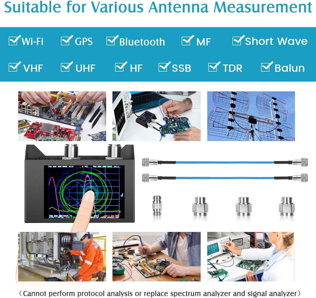 imageNanoVNA SAA2N VNA Antenna AnalyzerSEESII 50KHz 3GHz Vector Network Analyzer with Bag ampamp Testboard Kit4quot inch LCDHF VHF UHF Measuring S Parameters Voltage Standing Wave Ratio Smith ChartWith Testboard Kit