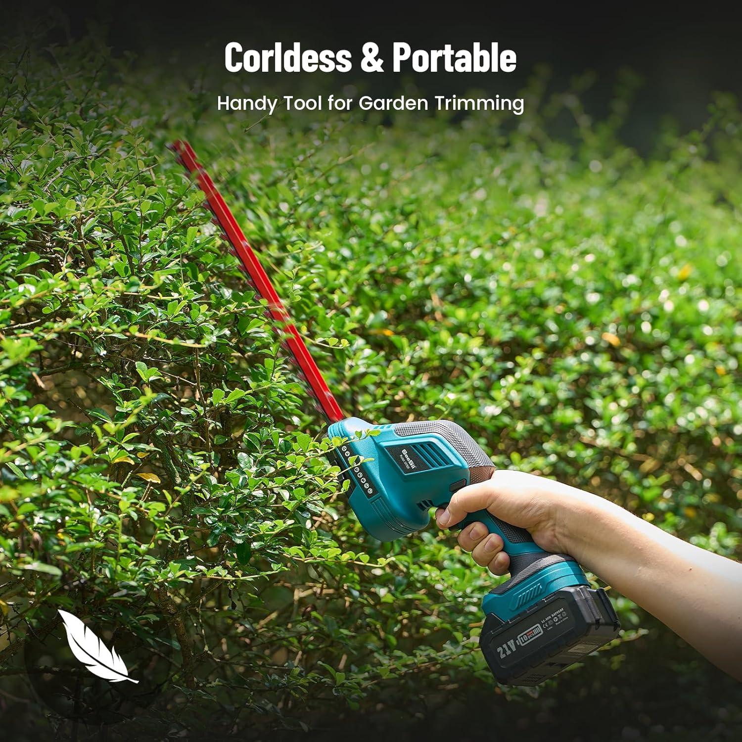 imageSEESII 6in1 Cordless Pole Saw ampamp Hedge Trimmer Grass Shears Combo Kit Electric Mini Chainsaw with 240 Ah Batteries Extension Tree Pruner Bush Trimmer Limb Branch Cutter 16ft Long Reach