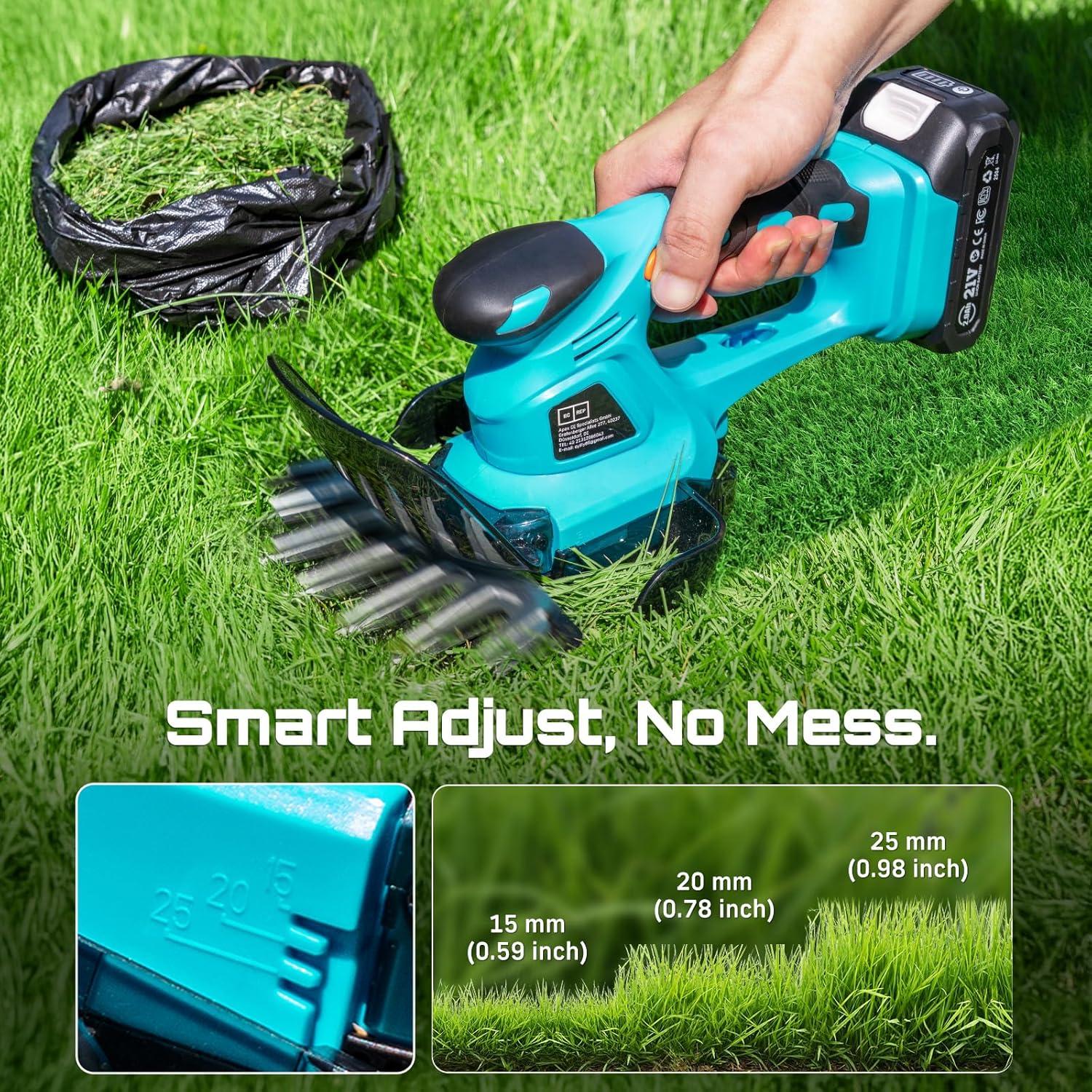 imageSEESII Brushless Pole Hedge Trimmers 2in1 Cordless Grass Shears ampamp 6quot Electric Bush Trimmer for Yard Telescoping Pole Dual 20 Ah Batteries Handheld Grass Cutter for Tree ampamp Shrubs Lawn Pruning