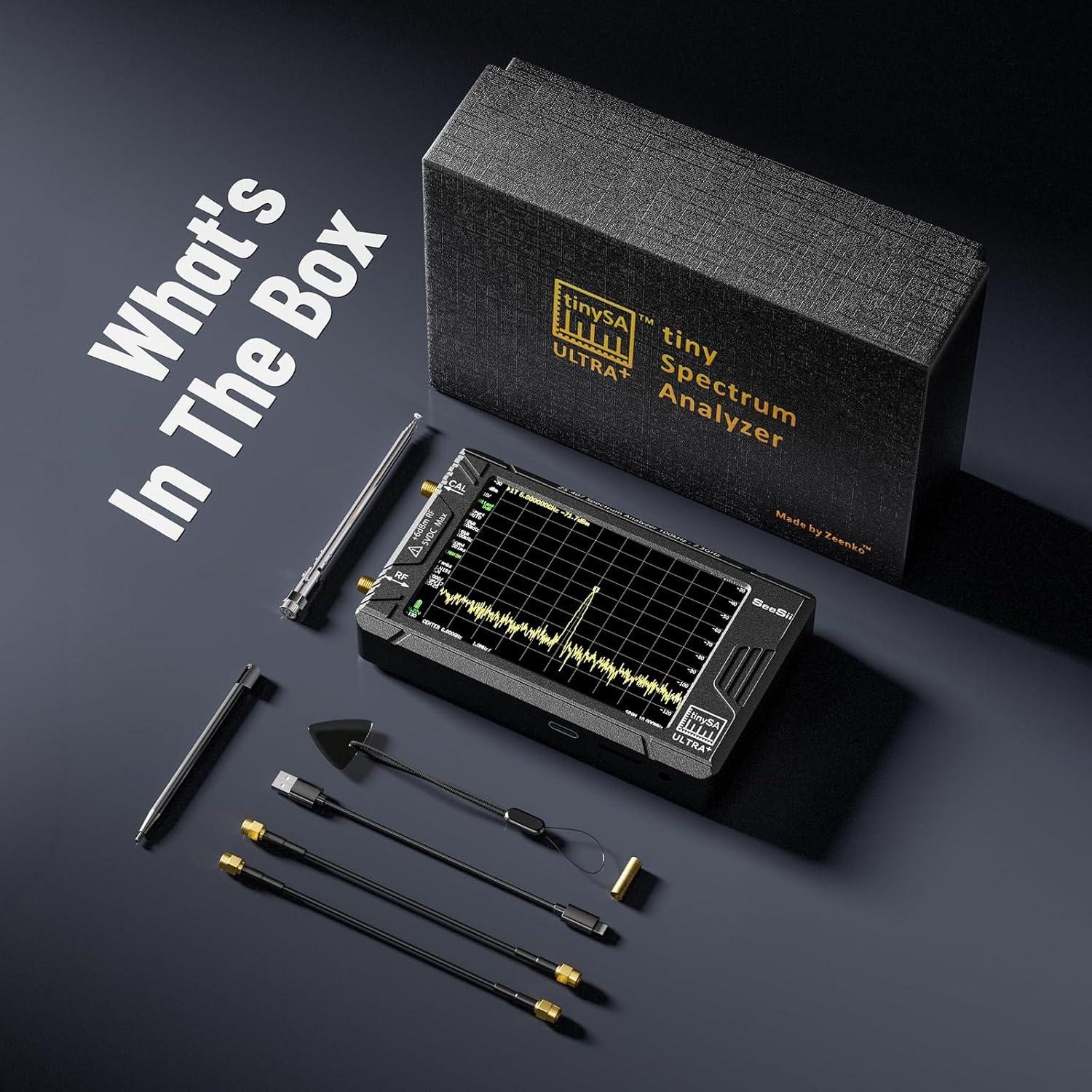 imageSeeSii TinySA Ultra ZS407 73GHz Spectrum Analyzer 2025 Upgraded 4 Inch HW V054 100kHz73GHz Handheld Tiny Frequency Analyzer 2in1 RF Signal Generator 100kHz to 900MHz MFHFVHF UHF73GHz ZS407