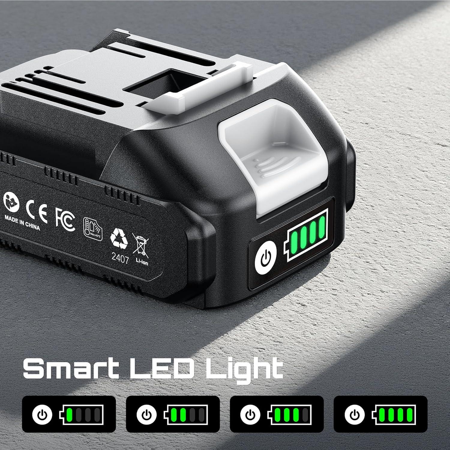 imageSeesii 21V 2000mAh Original Rechargeable Battery Compatible with All Tools Impact Wrench Mini Chainsaw Pole Saw Pruning Shears LongLasting Battery Life Safe and Fast Charging