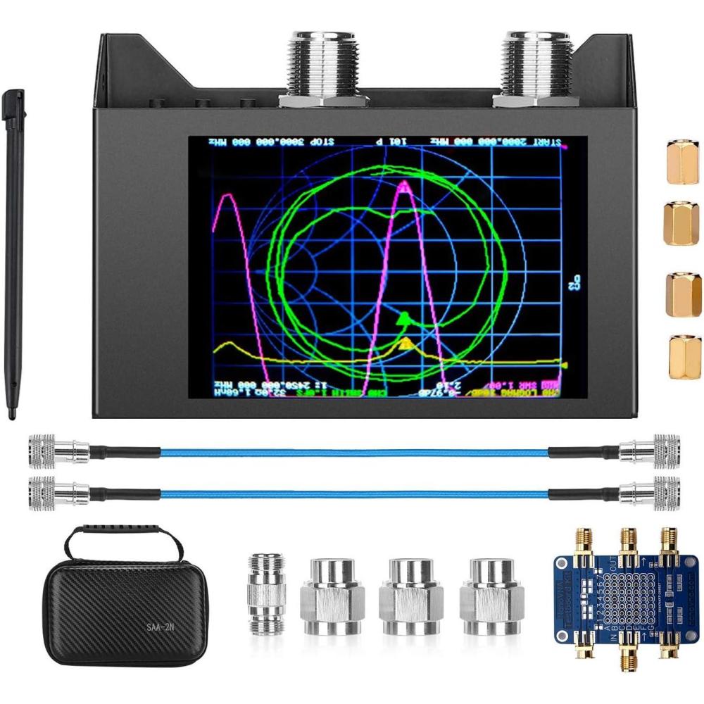 imageNanoVNA SAA2N VNA Antenna AnalyzerSEESII 50KHz 3GHz Vector Network Analyzer with Bag ampamp Testboard Kit4quot inch LCDHF VHF UHF Measuring S Parameters Voltage Standing Wave Ratio Smith ChartWith Testboard Kit