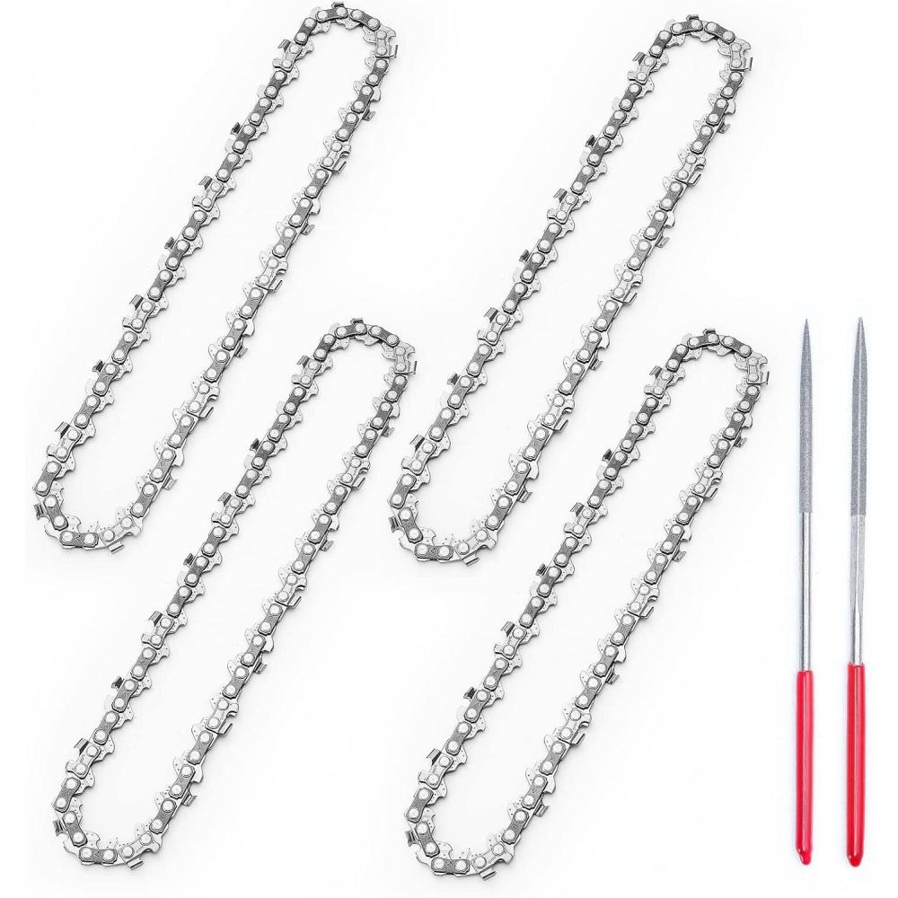 imageSEESII 8 Inch Chainsaw Chain 2 Pack with Sharpening Kit  14quot LP 043quot Gauge 47 Drive Links Compatible with SEESII DL07PS810 DocSmart CS08B and More4 Pack 6 Inch 37DL
