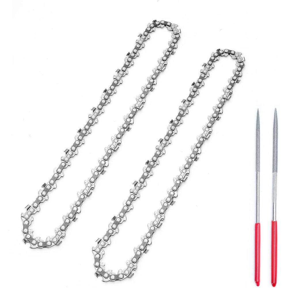 imageSEESII 8 Inch Chainsaw Chain 2 Pack with Sharpening Kit  14quot LP 043quot Gauge 47 Drive Links Compatible with SEESII DL07PS810 DocSmart CS08B and More2 Pack 8 Inch 46DL