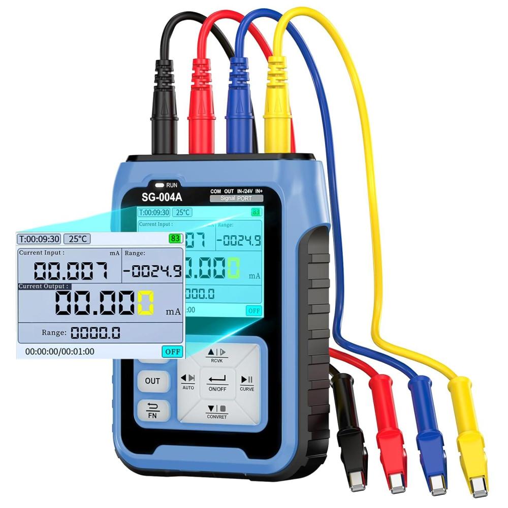imageSeesii Upgraded SG003A Signal Generator 420mA 024V Adjustable Analog Current Voltage Generator Simulator with Realtime Curve Historical Record Multiple Signal Programmable Function GeneratorSG004A