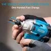 SEESII 16.8V Impact Driver Kit, 1/4″ Hex Cordless Impact Driver Set & 2×2.0Ah Batteries, 150N.m Max Torque(1327 In-lbs) Brushless Power Impact Driver w/ 16Pcs Drill Bits, 0-3300RPM Variable Speed(Blue+black)