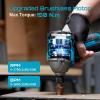 SEESII 16.8V Impact Driver Kit, 1/4″ Hex Cordless Impact Driver Set & 2×2.0Ah Batteries, 150N.m Max Torque(1327 In-lbs) Brushless Power Impact Driver w/ 16Pcs Drill Bits, 0-3300RPM Variable Speed(Blue+black)