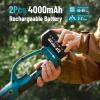 SEESII 2-in-1 Pole Saws for Tree Trimming: Electric Mini Chainsaw 6 Inch Cordless, 2 x 4000mAh Batteries Tree Pruner, Brushless Chain Saw with Extension Pole for Limb Branch Cutter,16Ft Reach