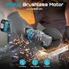 SEESII Cordless Angle Grinder 4-1/2 Inch, 21V Brushless Battery Grinder Tool with 2X 4.0Ah Batteries, 10000RPM for Metal Cutting, Grinding, Polishing, Rust Removal (Blue)(Blue)