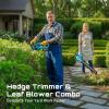 SEESII Cordless Hedge Trimmer and Leaf Blower Combo, 2 Pcs 4.0Ah Batteries, Electric Handheld Bush Trimmer with 20″ Dual-Action Blade, Lightweight Brushless Blower with 2 Speed Modes for Yard Garden(20″ Hedge Trimmer)