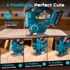 SEESII Cordless Jig Saw 21V, Electric Jigsaw Tool with 2× 2.0Ah Batteries, 2800RPM Variable Speed for Wood Cutting, 0°-45° Bevel Cuts, LED Light, 4 Orbital Settings for Straight/Curve/Circle Cutting(Blue)