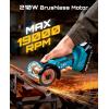 SEESII Cordless Mini Angle Grinder: 3-Inch Brushless Angle Grinder 19000 RPM with 2pcs 21V 2.0Ah Batteries, 7pcs Cutting Discs, 210W Power Electric Grinder Tool for Metal Wood Polishing Rust Removal(21V/2X 2.0AH Battery)