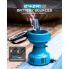 SEESII Floating Water Pump Battery Powered, 720GPH Cordless Water Transfer Pump w/ 2 Pcs 4000 mAh Batteries & Charger, 25 ft of Lift, 3/4″ Outlet, Portable Small Pump for Pool, Pond, RV, Boat, Garden(Two Batteries)