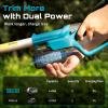 SEESII Pole Hedge Trimmer Cordless: Electric Bush Trimmer Tool for Yard – 16″ Dual-Action Blade, Detachable Telescoping Pole, Dual 4.0Ah Battery, Powerful Branches Cutter for Tree & Shrubs Pruning(Cordless Hedge Trimmer with Pole)