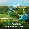 SEESII Pole Hedge Trimmer Cordless: Electric Bush Trimmer Tool for Yard – 16″ Dual-Action Blade, Detachable Telescoping Pole, Dual 4.0Ah Battery, Powerful Branches Cutter for Tree & Shrubs Pruning(Cordless Hedge Trimmer with Pole)