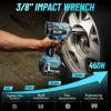 Seesii 3/8″ Cordless Impact Wrench, Power Impact Gun w/Max Torque 330Ft-lbs(450N.m), 4.0Ah Rechargable Battery & 4 Sockets, Compact Power Impact Wrench for Lightduty Work Car Home,WH450
