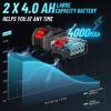 Seesii Cordless Impact Wrench 1/2 inch, High Torque 479 Ft-lbs(650Nm) Brushless Impact Gun,2500RPM w/2×4.0 Battery, 6 Sockets,8 Drill Bits, High Torque Power Impact Driver for Car Home,WH700(650Nm)