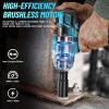Seesii Cordless Impact Wrench 1/2 inch, High Torque 479 Ft-lbs(650Nm) Brushless Impact Gun,2500RPM w/2×4.0 Battery, 6 Sockets,8 Drill Bits, High Torque Power Impact Driver for Car Home,WH700(650Nm)
