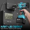Seesii Cordless Impact Wrench 3/4 Inch, 1475ft-lbs(2000Nm) High Torque Brushless Power Impact Gun, 2x 6.0 Ah Battery, Fast Charger, Heavy Duty Electric Impact Driver for Truck Mower Car Repair