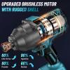 Seesii Cordless Impact Wrench 3/4 Inch, 1475ft-lbs(2000Nm) High Torque Brushless Power Impact Gun, 2x 6.0 Ah Battery, Fast Charger, Heavy Duty Electric Impact Driver for Truck Mower Car Repair