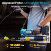 Seesii Electric Grease Gun Kit, High Efficiency 10,000 PSI 6.4 oz/min Battery Powered Coldless Grease Gun with 39.4” Hose&LED Light, Quick Release Coupler, 2 * 2.0AH Batteries, Built for Farm, Truck(Blue)