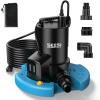 SEESII 1/3HP Pool Cover Pump – Automatic On/Off, 3035GPH Submersible Water Pump with Filter Net, 25ft Power Cord, Check Valve, Sump Pump for Swimming Pool, Hot Tubs, Pond, Basement, Rooftops