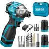 SEESII 16.8V Impact Driver Kit, 1/4″ Hex Cordless Impact Driver Set & 2×2.0Ah Batteries, 150N.m Max Torque(1327 In-lbs) Brushless Power Impact Driver w/ 16Pcs Drill Bits, 0-3300RPM Variable Speed(Blue+black)