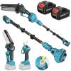 SEESII 4-in-1 Pole Saw & Pruning Shears Combo Kit, 6 Inch Mini Chainsaw for Tree Trimming, Battery Powered Chain Saw with Extension Pole, Limb Branch Cutter Pruner with 2 x 4000mAh Batteries(pole saw pruning shears combo)