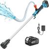 SEESII Cordless Stick Water Transfer Pump, with 4000mAh 21V Battery & Charger, 720GPH, 32FT Head, Handheld Portable Utility Sump Pump Kit with 3/4″ Outlet for Pool/Garden/Pond/RV/Boat Draining(1×4.0Ah Battery Included)