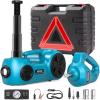 SEESII Electric Car Jack Kit: 5 Ton 12V Hydraulic car Jack with Impact Wrench and Tire Inflator Pump, 17.7 Inch Lift Range 3in1 Floor Jack Lift for SUV MPV Sedan Truck Change Tires Garage Repair(blue)