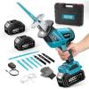 SEESII Reciprocating Saw Cordless, Variable Speed 3500 RPM Brushless Motor with 8 Saw Blades, 2 x 4.0Ah Batteries, LED Light, Tool‑Free Blade Change, Portable for Wood PVC Cutting(Blue)