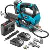 Seesii 10000PSI Electric Grease Gun: 3 Speed Control Battery Powered Grease Gun Cordless with 2 Batteries, Brushless Motor, 39.4” Long Hose, 90 Degree Coupler & LED Light for Heavy Duty Equipment(Blue)