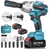 Seesii Cordless Impact Wrench 1/2 inch, High Torque 479 Ft-lbs(650Nm) Brushless Impact Gun,2500RPM w/2×4.0 Battery, 6 Sockets,8 Drill Bits, High Torque Power Impact Driver for Car Home,WH700(650Nm)