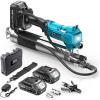 Seesii Electric Grease Gun Kit, High Efficiency 10,000 PSI 6.4 oz/min Battery Powered Coldless Grease Gun with 39.4” Hose&LED Light, Quick Release Coupler, 2 * 2.0AH Batteries, Built for Farm, Truck(Blue)