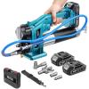 Seesii Electric Grease Gun Kit: High-Performance 10000PSI 4.6 oz/min Battery Powered Grease Gun Cordless with 2 Batteries, 39.4″ Long Hose, 90 Degree Coupler, 3 Tips for Faster and Effortless Greasing(Blue)