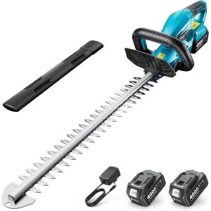 SEESII 20″ Cordless Hedge Trimmer: 20V Electric Bush Trimmer – Dual 4.0Ah Batteries, Dual-Action Blade, 0.71″ Blade Gap, Rotatable Handle, Lightweight Handheld Grass Shrub Clipper for Garden Yard(Cordless Hedge Trimmer)