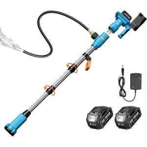 SEESII Cordless Stick Water Transfer Pump, with 4000mAh 21V Battery & Charger, 720GPH, 32FT Head, Handheld Portable Utility Sump Pump Kit with 3/4″ Outlet for Pool/Garden/Pond/RV/Boat Draining(Upgraded Pump with 2×4.0Ah Battery)