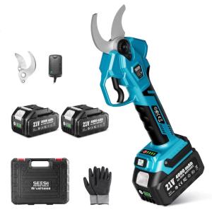 SEESII Electric Pruning Shears Cordless: 1.6″ Cutting Diameter Power Pruner – 2 Pcs 4.0Ah Batteries, Brushless Motor, Extra SK5 Blade, 4 Modes Adjustable Branch Cutter for Tree Flower Trimming(1.6” Electric Pruner)