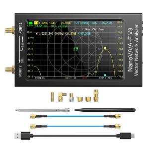 Seesii NanoVNA-F V3 Vector Network Analyzer, [Upgraded] 1MHz-6GHz 4.3 Inch HF VHF UHF VNA Antenna Analyzer, Measuring S-Parameter Voltage SWR,Phase,Delay,Smith Chart,RTC Real-time,801 Scan Points(NanoVNA-F V3)