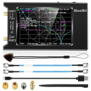 Upgraded NanoVNA 50kHz-6.3GHz Vector Network Analyzer, Seesii 4 inch Antenna Analyzer with MicroSD Slot, Support Data Storage,Measure S Parameters HF VHF UHF SWR Phase Delay Smith Chart(4.0 inch)