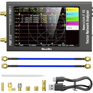 Upgraded NanoVNA-F V2 Vector Network Analyzer 50kHz-3000MHz HF VHF UHF VNA Antenna Analyzer 4.3 inch with 5000mA-h,Measuring S-Parameter Voltage SWR, Phase, delay, Smith Chart