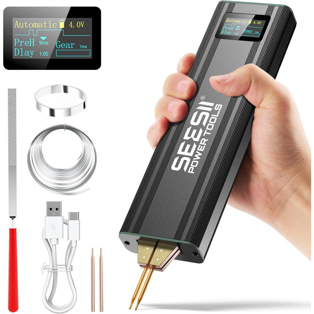 imageSEESII Battery Spot Welder Spot Welder for Lithium Batteries Mini Battery Welder with Builtin Rechargeable Battery Spot Welding for 0102mm Nickel SheetsIronStainless Steel Sheets