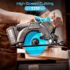 Seesii 6-1/2″ Cordless Circular Saw with Battery and Charger,5200 RPM Electric Power Saw with Laser and Rip Guide for Precise Wood Cutting,Max Cut Depth 2-1/4″(90°),1-7/16″ (45°) for Home Renovation
