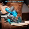 Seesii 6-1/2″ Cordless Circular Saw with Battery and Charger,5200 RPM Electric Power Saw with Laser and Rip Guide for Precise Wood Cutting,Max Cut Depth 2-1/4″(90°),1-7/16″ (45°) for Home Renovation