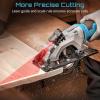 Seesii Mini Circular Saw with Laser Guide,4.8A 4000 RPM Compact Corded Circular Saw with Rip Guide,3 Blades (4-1/2″) for Wood,Soft Metal,Tile,Plastic Cutting,Max Cut Depth 1-11/16″(90°),1-1/8″ (45°)(4-1/2″ corded)