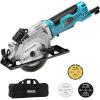 Seesii Mini Circular Saw with Laser Guide,4.8A 4000 RPM Compact Corded Circular Saw with Rip Guide,3 Blades (4-1/2″) for Wood,Soft Metal,Tile,Plastic Cutting,Max Cut Depth 1-11/16″(90°),1-1/8″ (45°)(4-1/2″ corded)