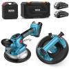 SEESII Tile Vibration Tool 160mm: Vibration Leveling Machine 10-Hours Long Lasting, Tile Vibrator With 12 Speeds For Laying Floor Wall Larger Tiles(6″X6″ – 48″X48″), Tile Installers DIYer (KP-160B)(145mm+8inch)