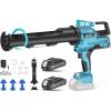 SEESII Electric Caulking Gun 29oz, Cordless Caulk Gun with 2x 2000mAh Battery, Stepless Speed, Anti-Drip, Led Light, Battery Powered Caulking Gun for Filling, Sealing(29oz)