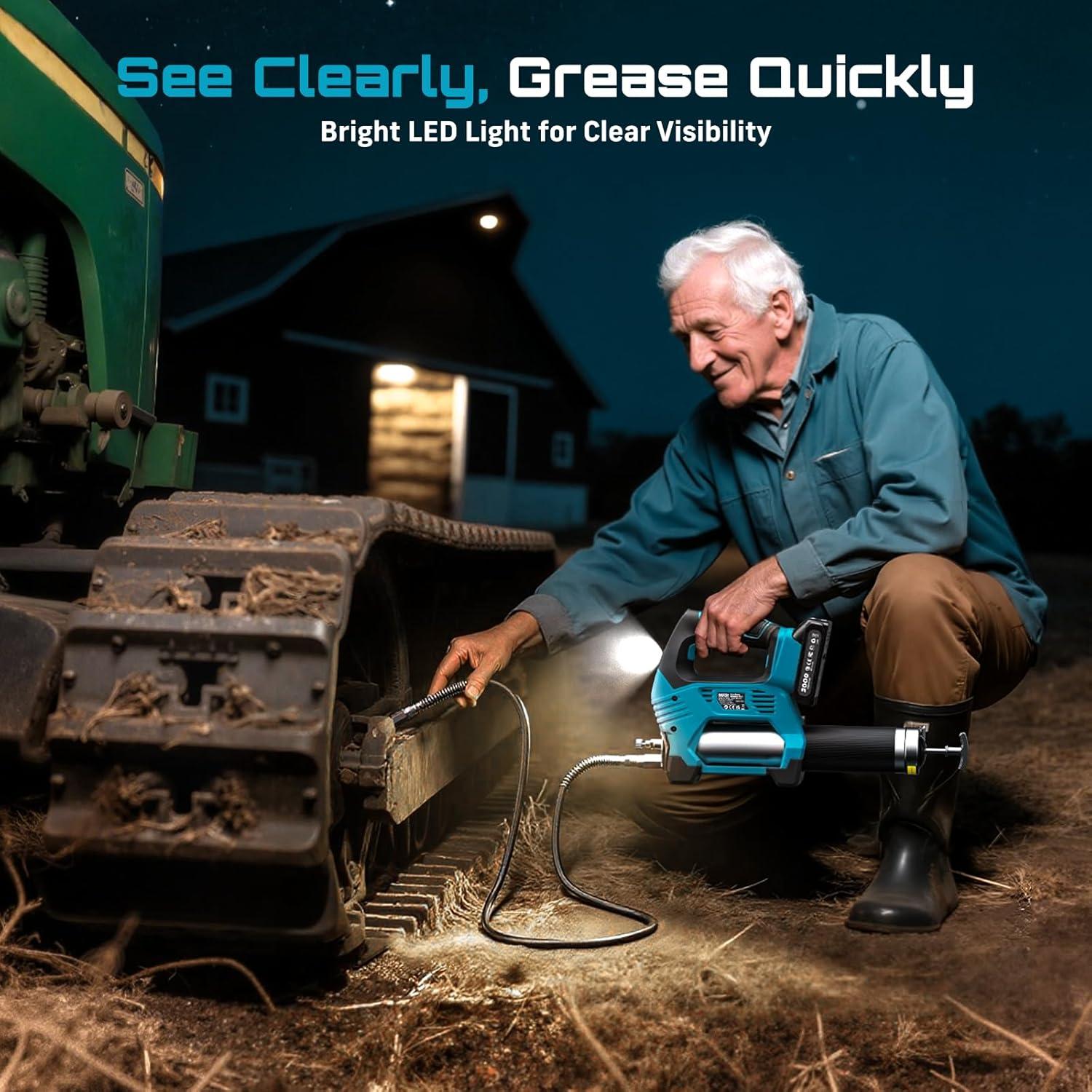 image:imageSeesii 6inch Mini Chainsaw Cordless and 12000PSI Electric Grease Gun Kit