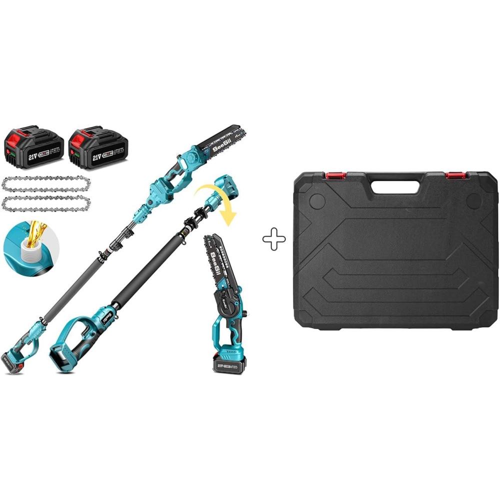 image:imageSEESII Pole Saw 8 Inch with Mini Chainsaw Case